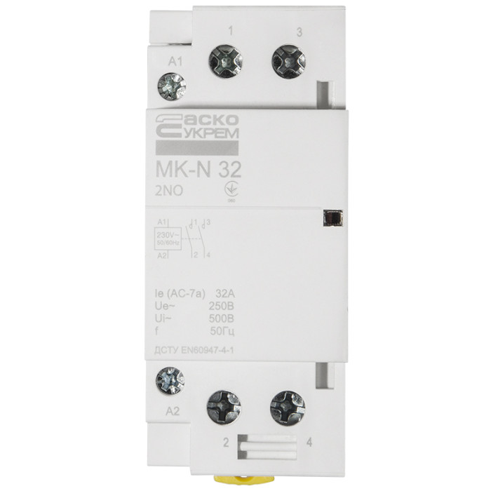 Модульний контактор MK-N 2P 32A 2NO 220V