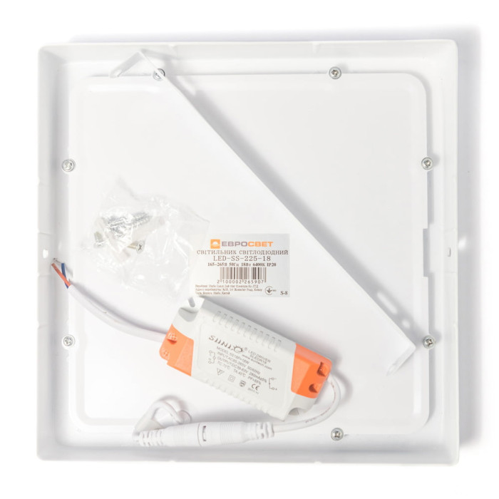 Світильник точковий накладний Євросвітло 18Вт квадрат LED-SS-225-18 6400К