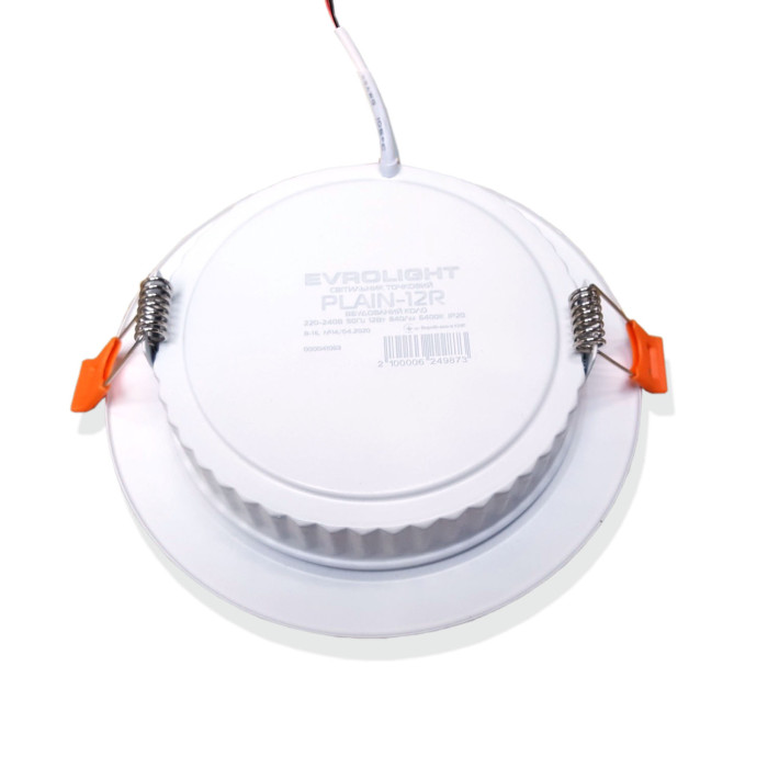 Світильник точковий врізний EVROLIGHT 12Вт коло PLAIN-12R 6400К