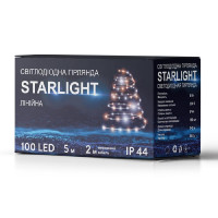 Гірлянда вулична STARLIGHT лінійна білий 100LED IP44 чорний 5м