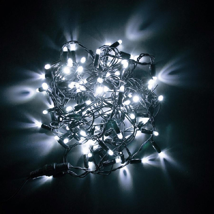Гірлянда вулична STARLIGHT лінійна білий 100LED IP44 чорний 5м