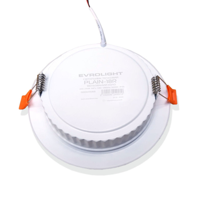 Світильник точковий врізний EVROLIGHT 18Вт коло PLAIN-18R 6400К