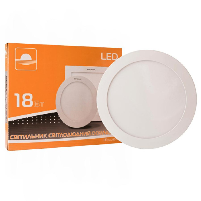 Світильник точковий врізний Євросвітло 18Вт коло LED-R-225-18 6400К