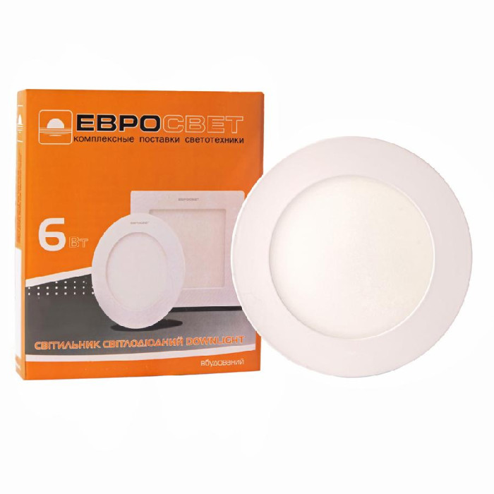 Світильник точковий врізний Євросвітло 6Вт коло LED-R-120-6 4200К