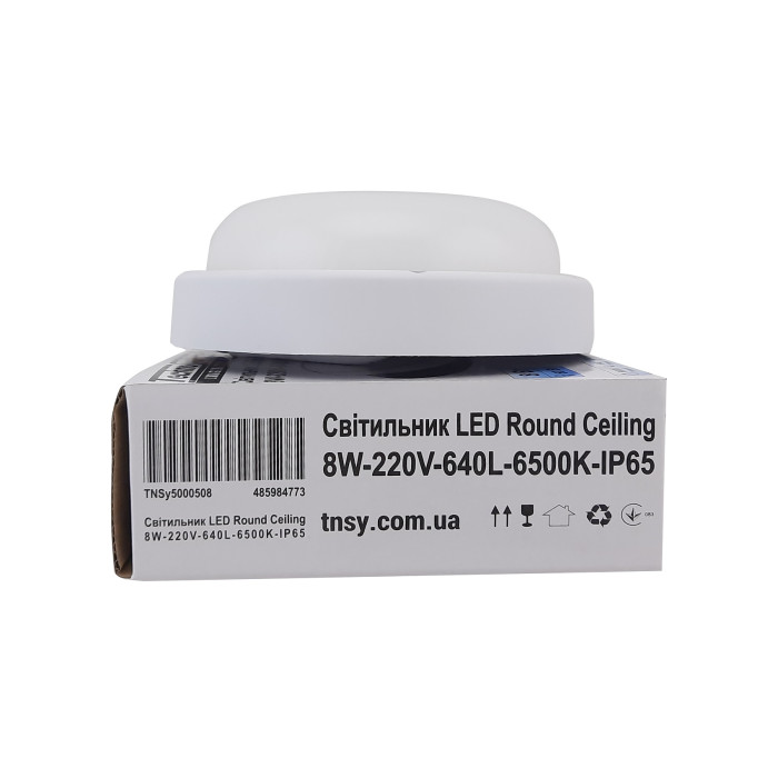 Світильник LED Round Ceiling 8W-220V-640L-6500K-IP65 TNSy