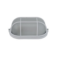 Світильник НПП1202-100W-E27-IP65 овал білий з решіткою TNSy