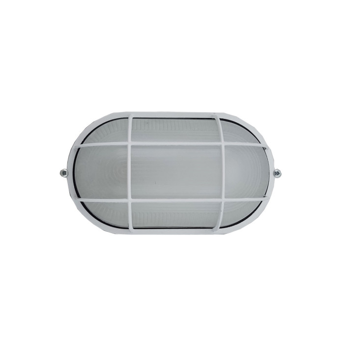 Світильник НПП1202-100W-E27-IP65 овал білий з решіткою TNSy