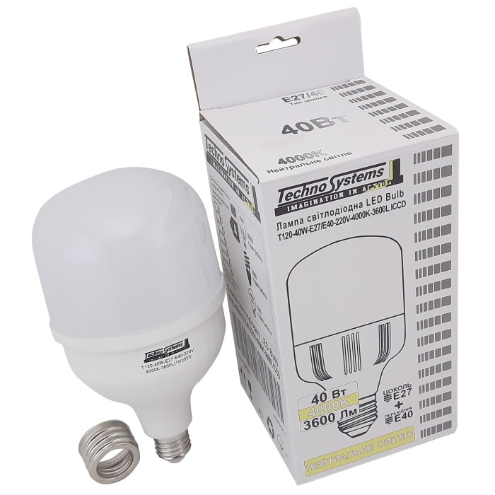 Лампа світлодіодна LED Bulb-T120-40W-E27-E40-220V-4000K-4200L GOLDEN ICCD