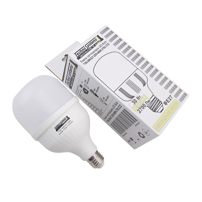 Лампа світлодіодна LED Bulb-T100-30W-E27-220V-4000K-3150L GOLDEN TNSy