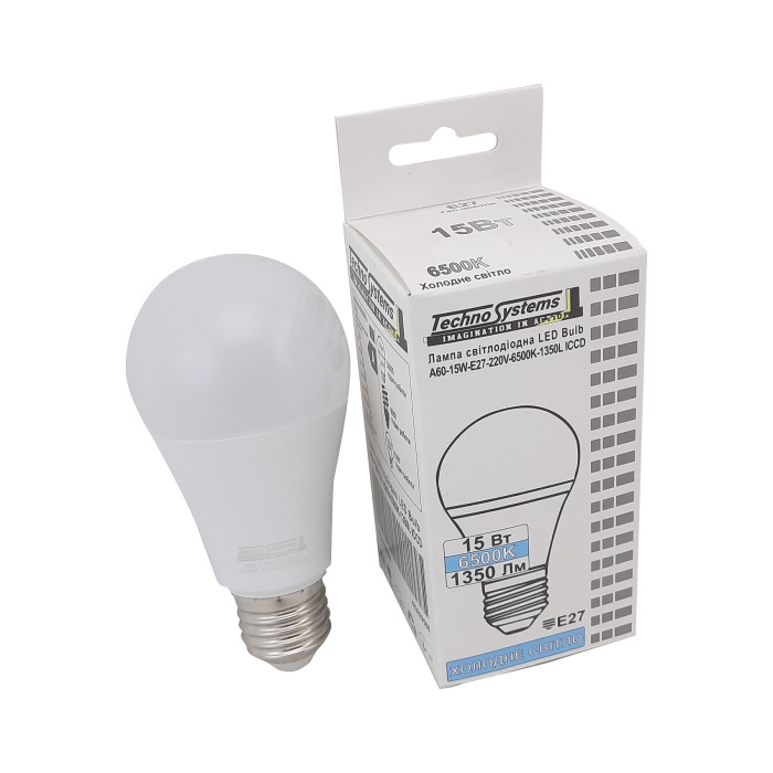 Лампа світлодіодна LED Bulb-A60-15W-E27-220V-6500K-1580 GOLDEN TNSy