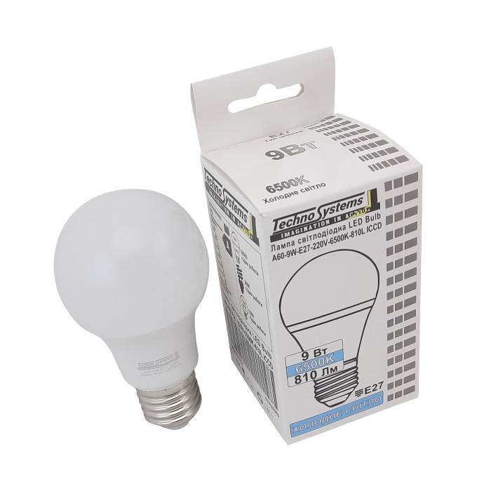 Лампа світлодіодна LED Bulb-A60-9W-E27-220V-6500K-950L GOLDEN TNSy