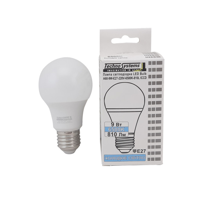 Лампа світлодіодна LED Bulb-A60-9W-E27-220V-6500K-950L GOLDEN TNSy
