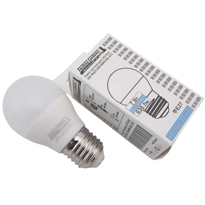 Лампа світлодіодна LED Bulb-G45-7W-E27-220V-6500K-740L GOLDEN TNSy