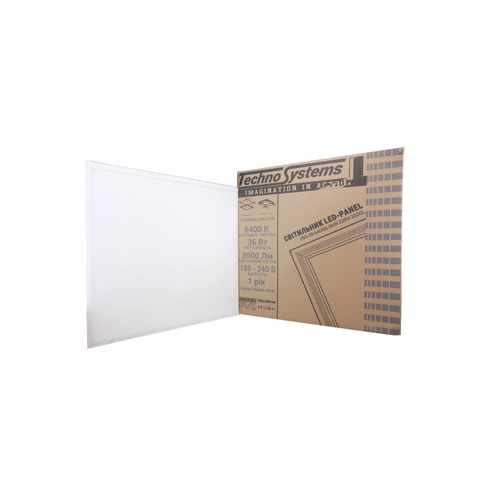 Світильник LED-PANEL-595-30-6400K-36W-220V-3000L Alum TNSy