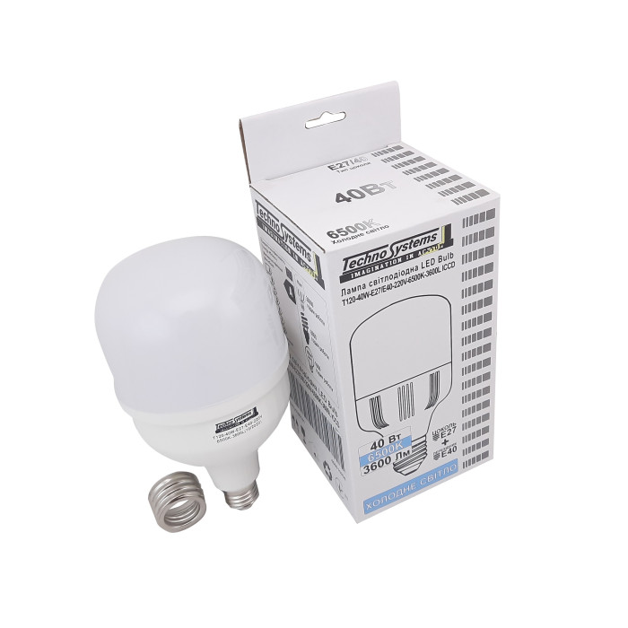 Лампа світлодіодна LED Bulb-T120-40W-E27-E40-220V-6500K-4200L GOLDEN TNSy