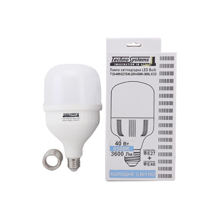 Лампа світлодіодна LED Bulb-T120-40W-E27-E40-220V-6500K-4200L GOLDEN TNSy