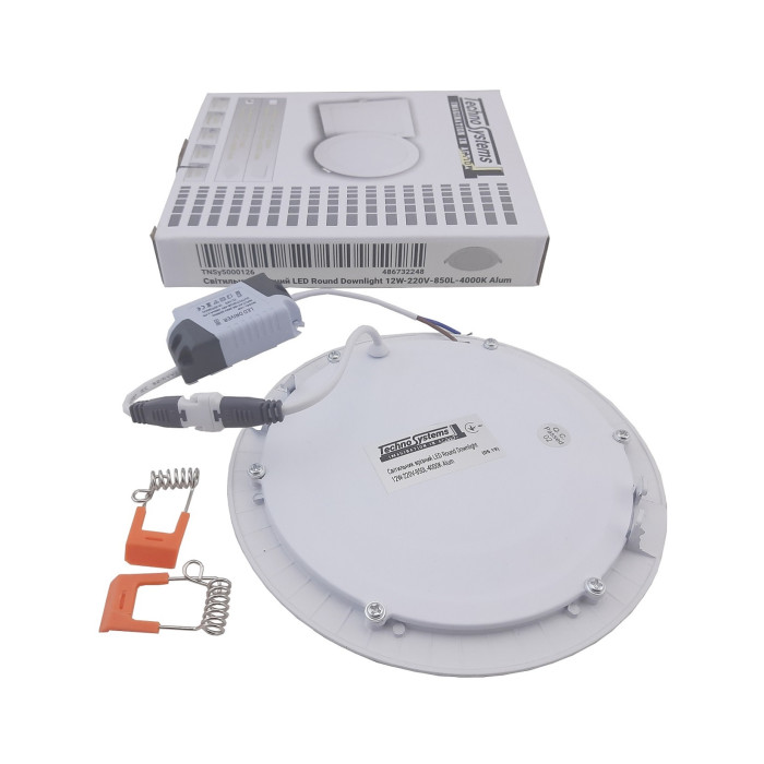 Світильник врізний LED Round Downlight 12W-220V-850L-4000K Alum TNSy