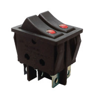 KCD2-2101EN R+R/B 220V Перемикач 2 клав. червоний з підсвіткою TNSy