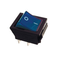 KCD2-202N BL/B 220V Перемикач 1 клав. синій з підсвічуванням TNSy