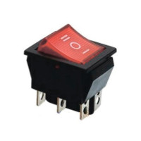 KCD2-203N R/B 220V Перемикач 1 клав. перекидний червоний з підсвічуванням TNSy