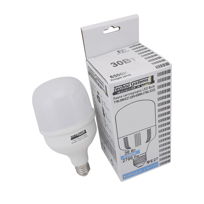 Лампа світлодіодна LED Bulb-T100-30W-E27-220V-6500K-3150L GOLDEN TNSy