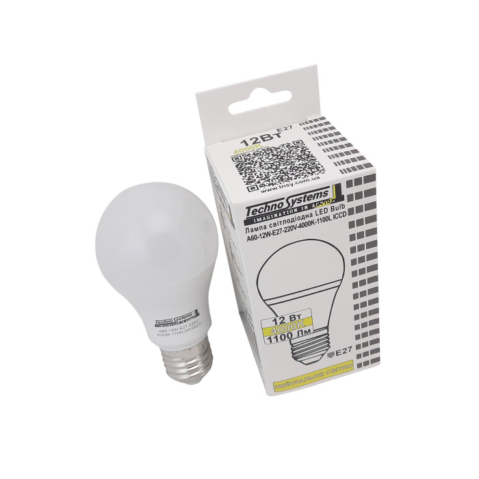 Лампа світлодіодна LED Bulb-A60-12W-E27-220V-4000K-1260 GOLDEN TNSy