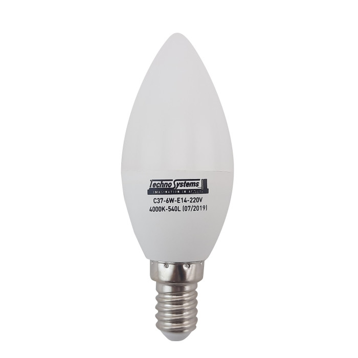 Лампа світлодіодна LED Bulb-C37-6W-E14-220V-4000K-540L ICCD TNSy