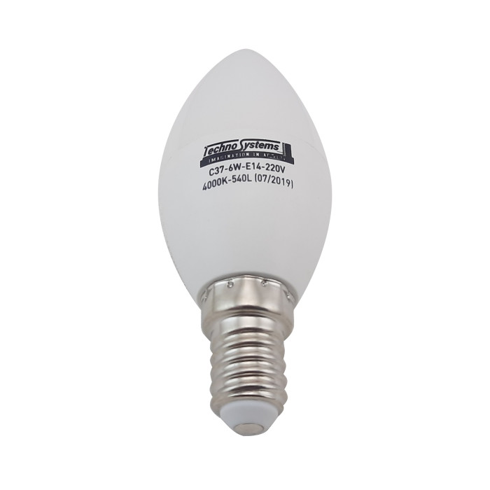 Лампа світлодіодна LED Bulb-C37-6W-E14-220V-4000K-540L ICCD TNSy
