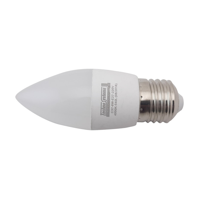 Лампа світлодіодна LED Bulb-C37-6W-E27-220V-4000K-540L ICCD TNSy