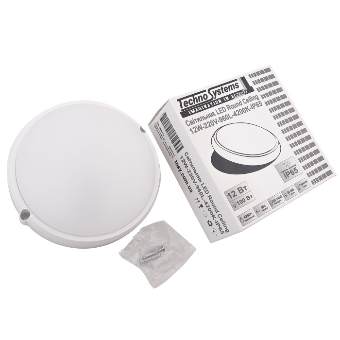 Світильник LED Round Ceiling 12W-220V-960L-4200K-IP65 TNSy